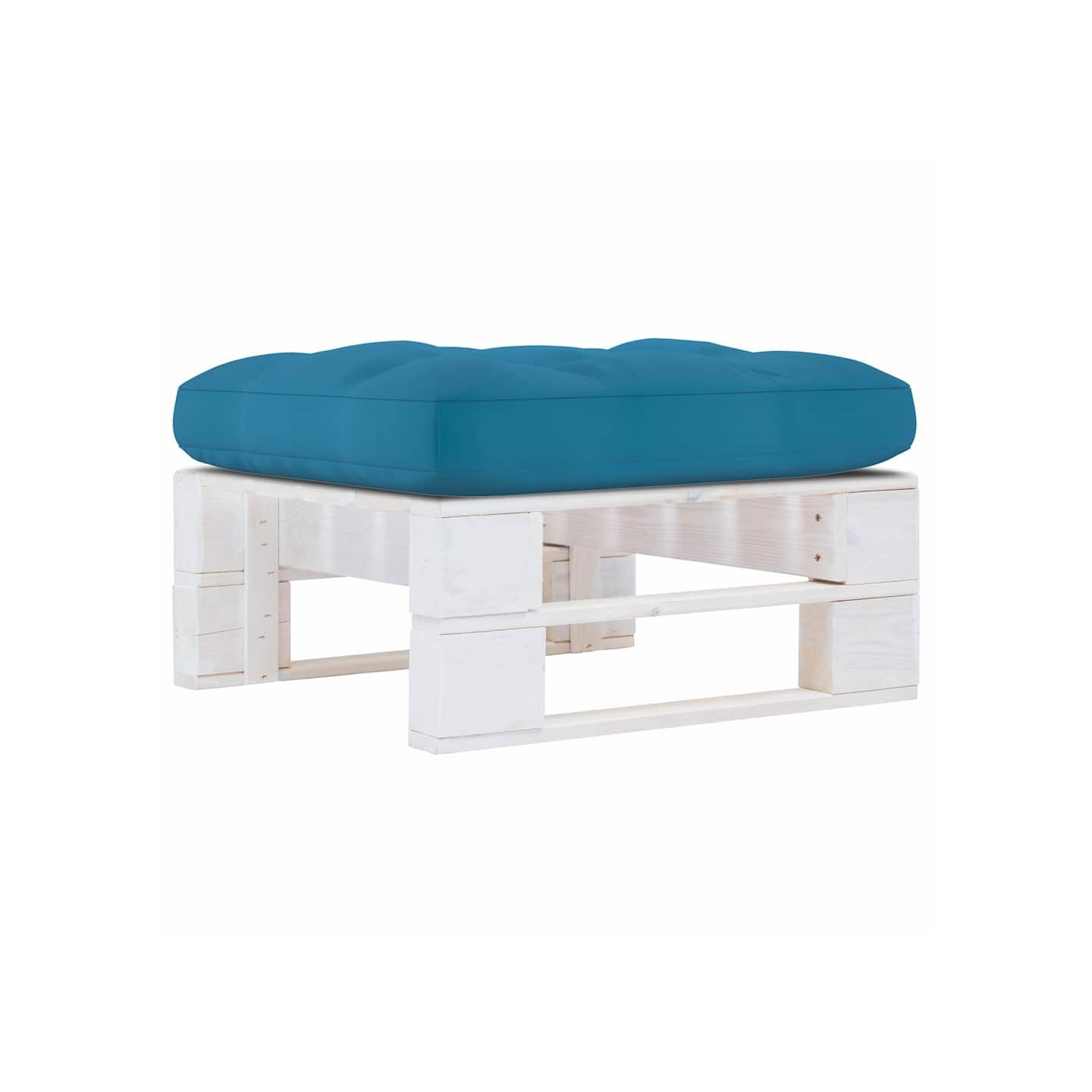 Pouf palette de jardin Bois de pin imprégné de blanc