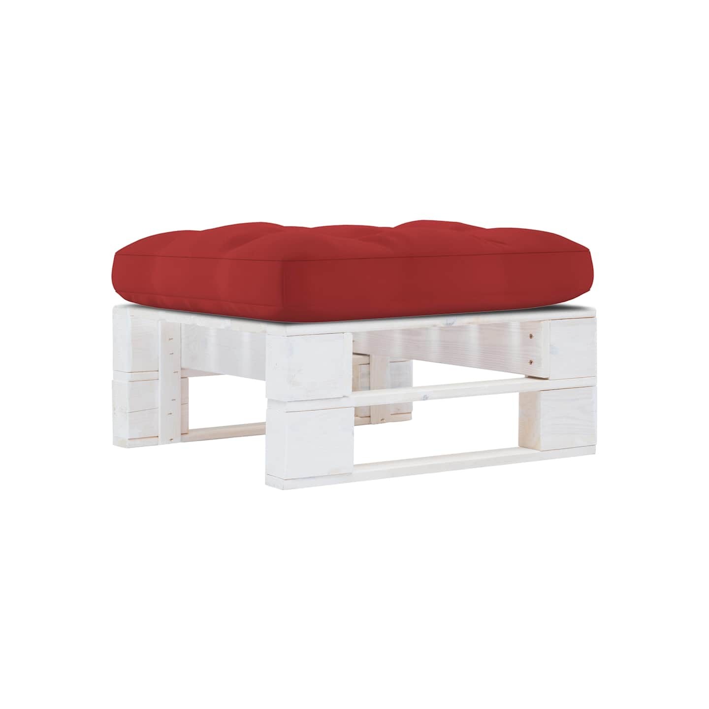 Pouf palette de jardin Bois de pin imprégné de blanc