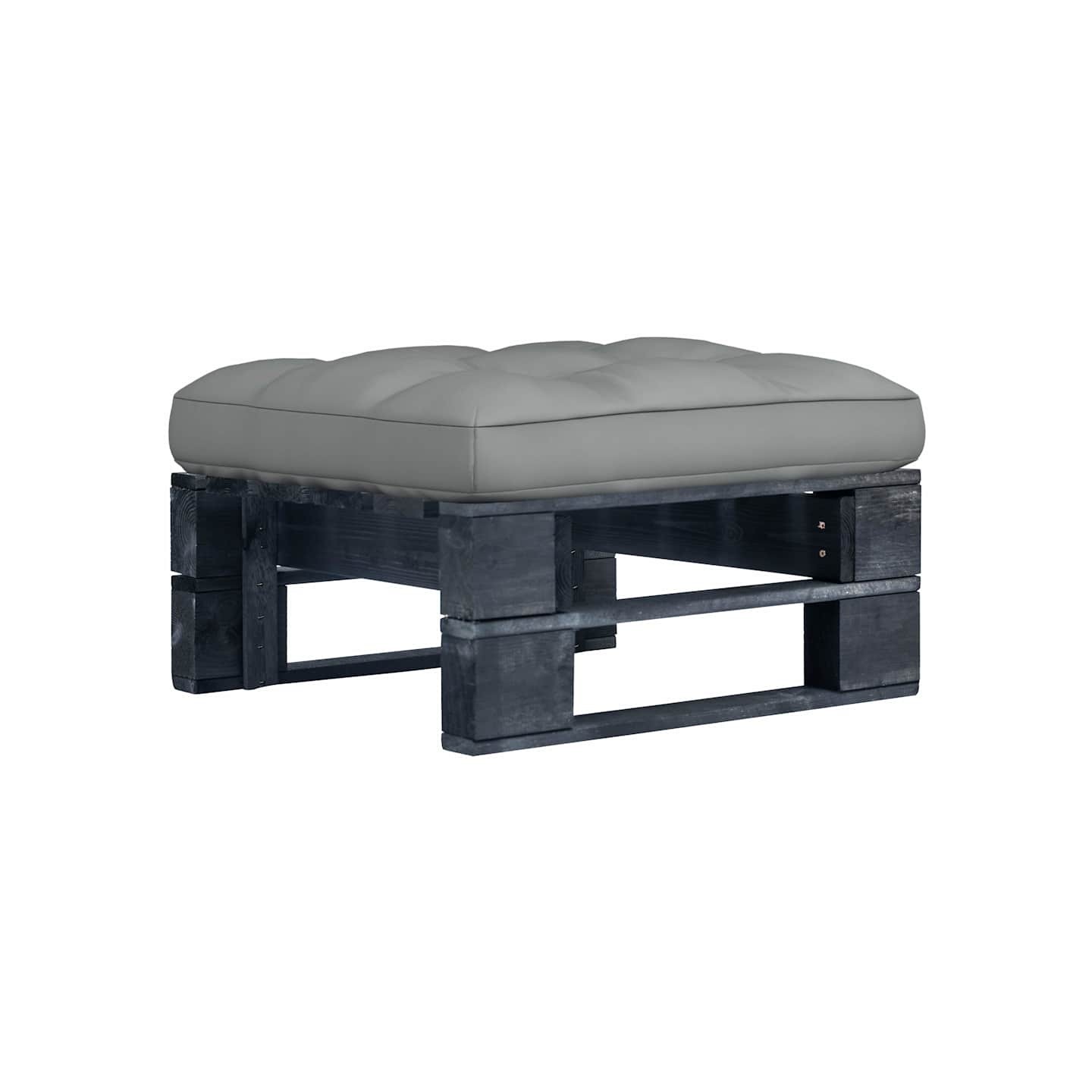 Pouf palette de jardin noir bois de pin imprégné