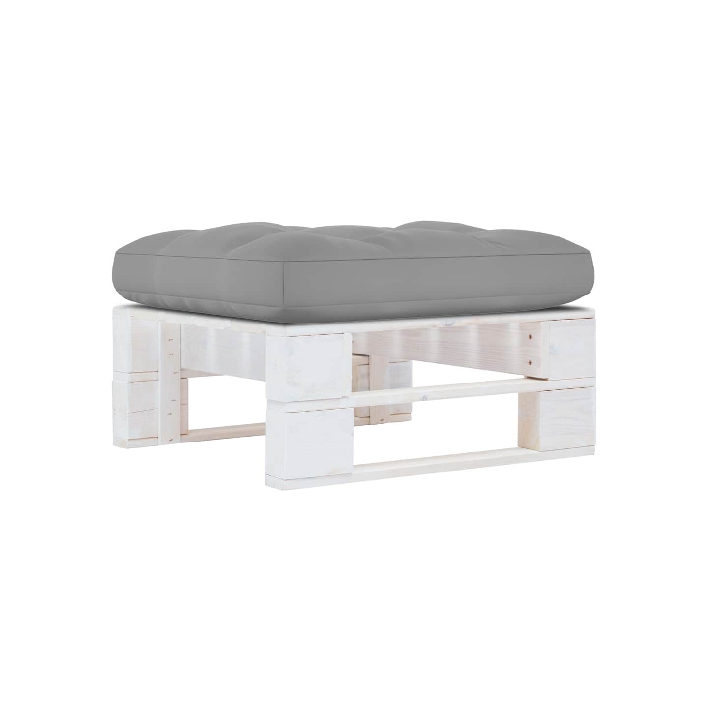 Pouf palette de jardin Bois de pin imprégné de blanc