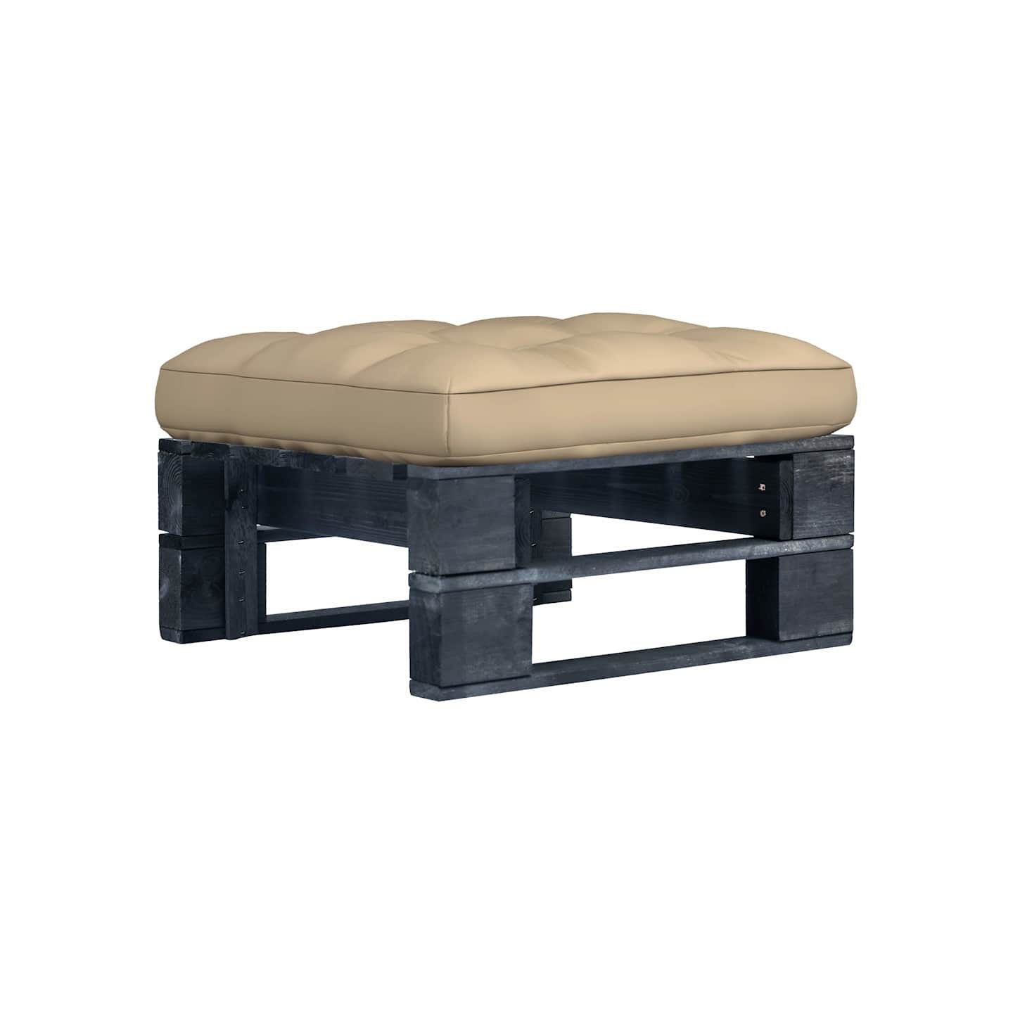 Pouf palette de jardin noir bois de pin imprégné