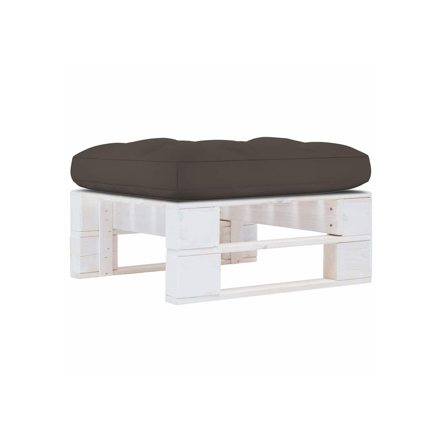 Pouf palette de jardin Bois de pin imprégné de blanc