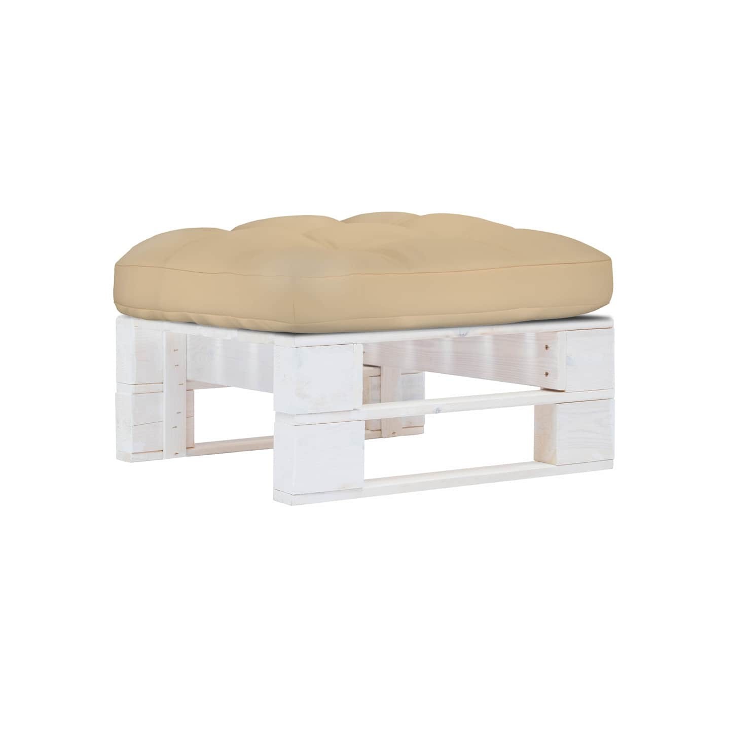 Pouf palette de jardin Bois de pin imprégné de blanc