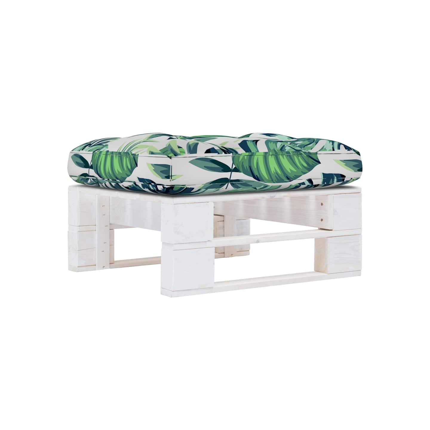 Pouf palette de jardin Bois de pin imprégné de blanc