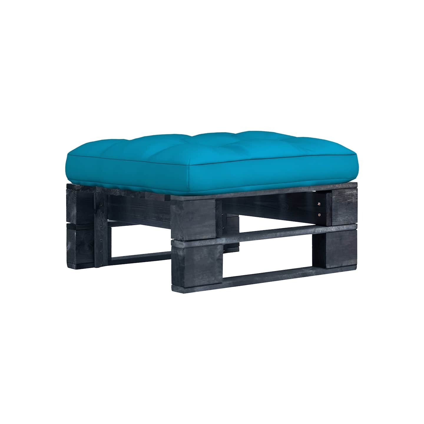 Pouf palette de jardin noir bois de pin imprégné