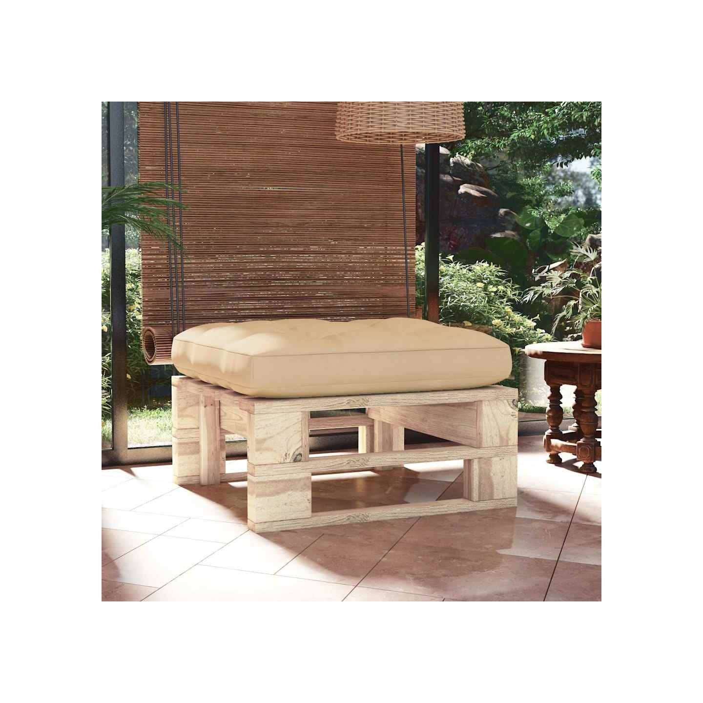 Pouf palette de jardin bois de pin imprégné