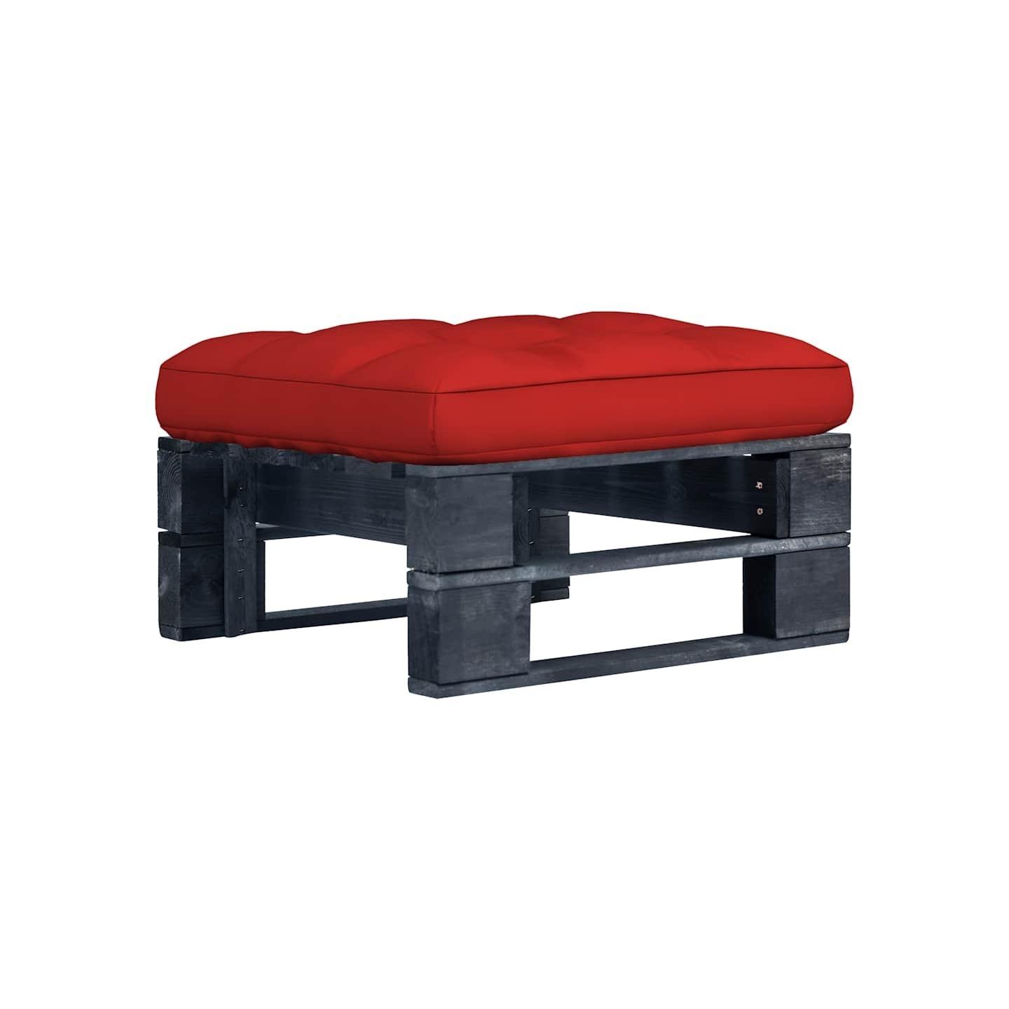 Pouf palette de jardin noir bois de pin imprégné