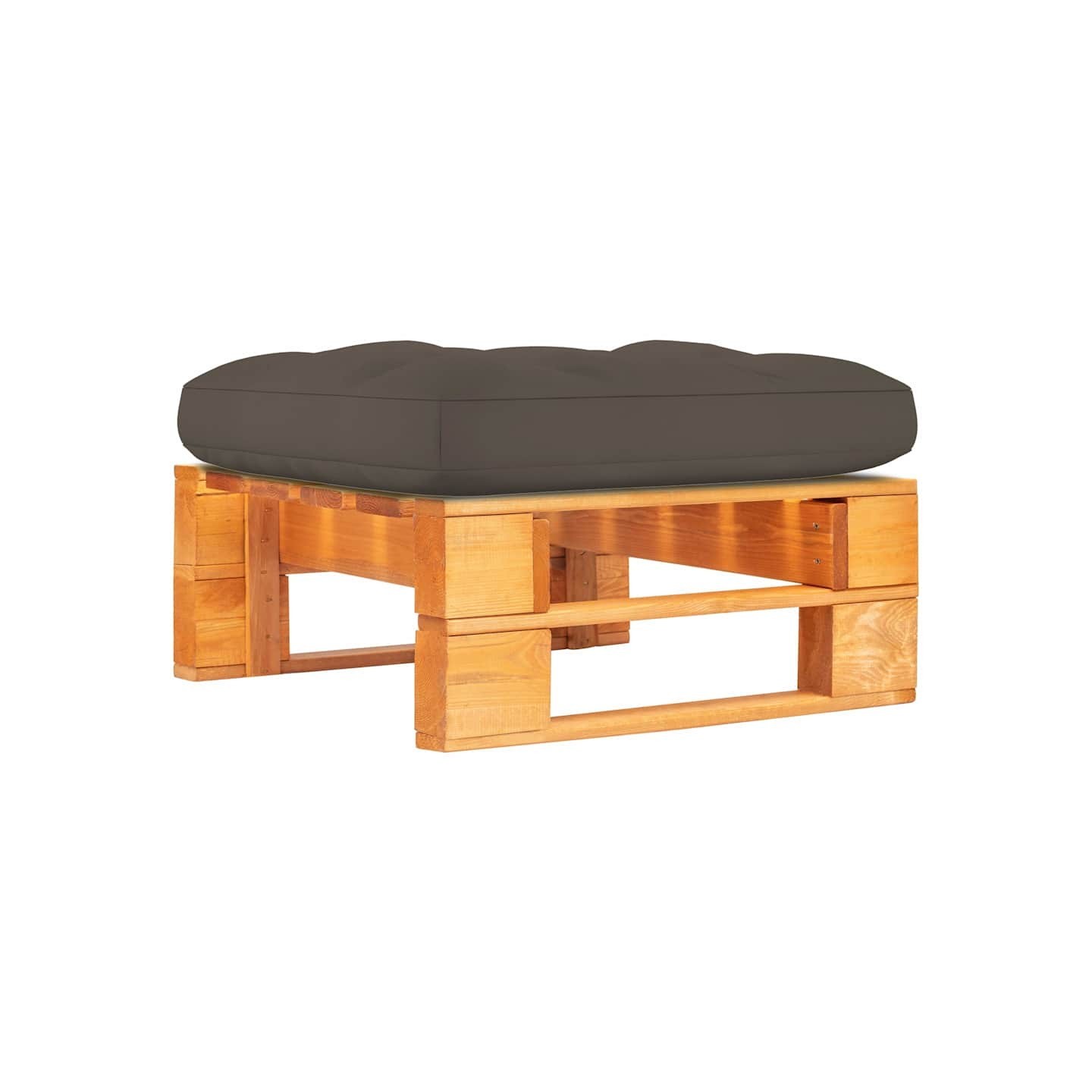 Pouf palette de jardin marron miel bois de pin imprégné