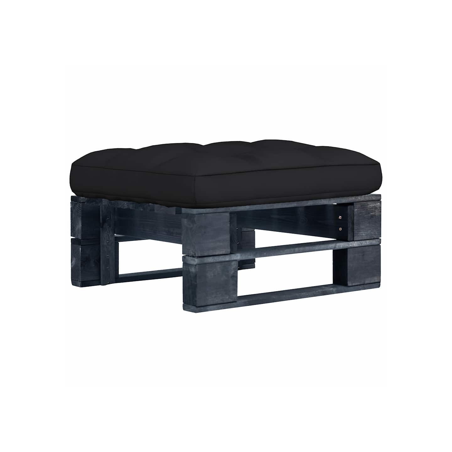 Pouf palette de jardin noir bois de pin imprégné
