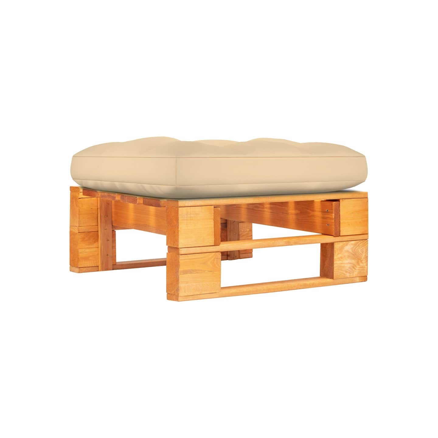 Pouf palette de jardin marron miel bois de pin imprégné