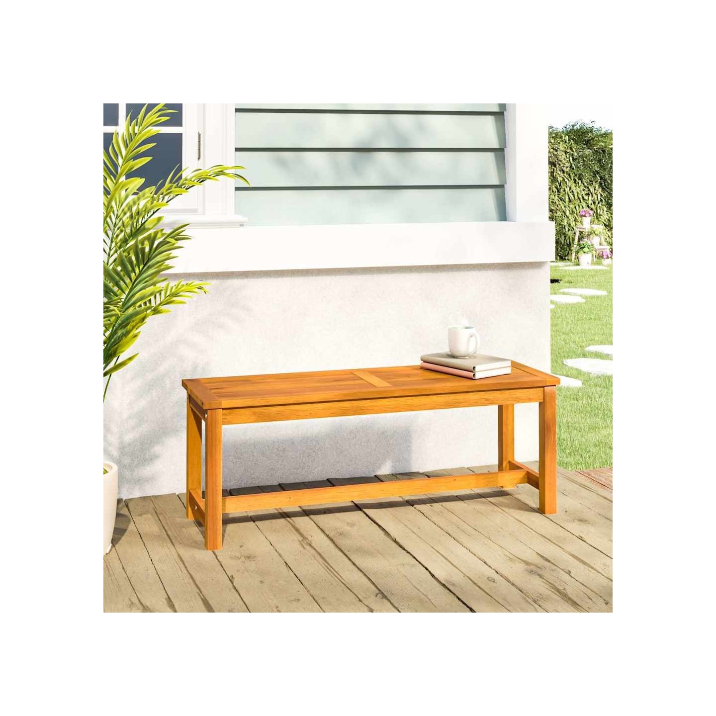 Banc de jardin 110x35x45 cm bois massif d'acacia