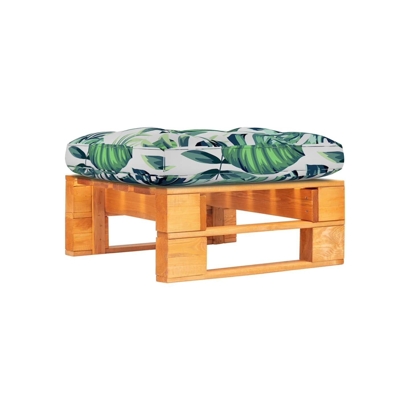 Pouf palette de jardin marron miel bois de pin imprégné
