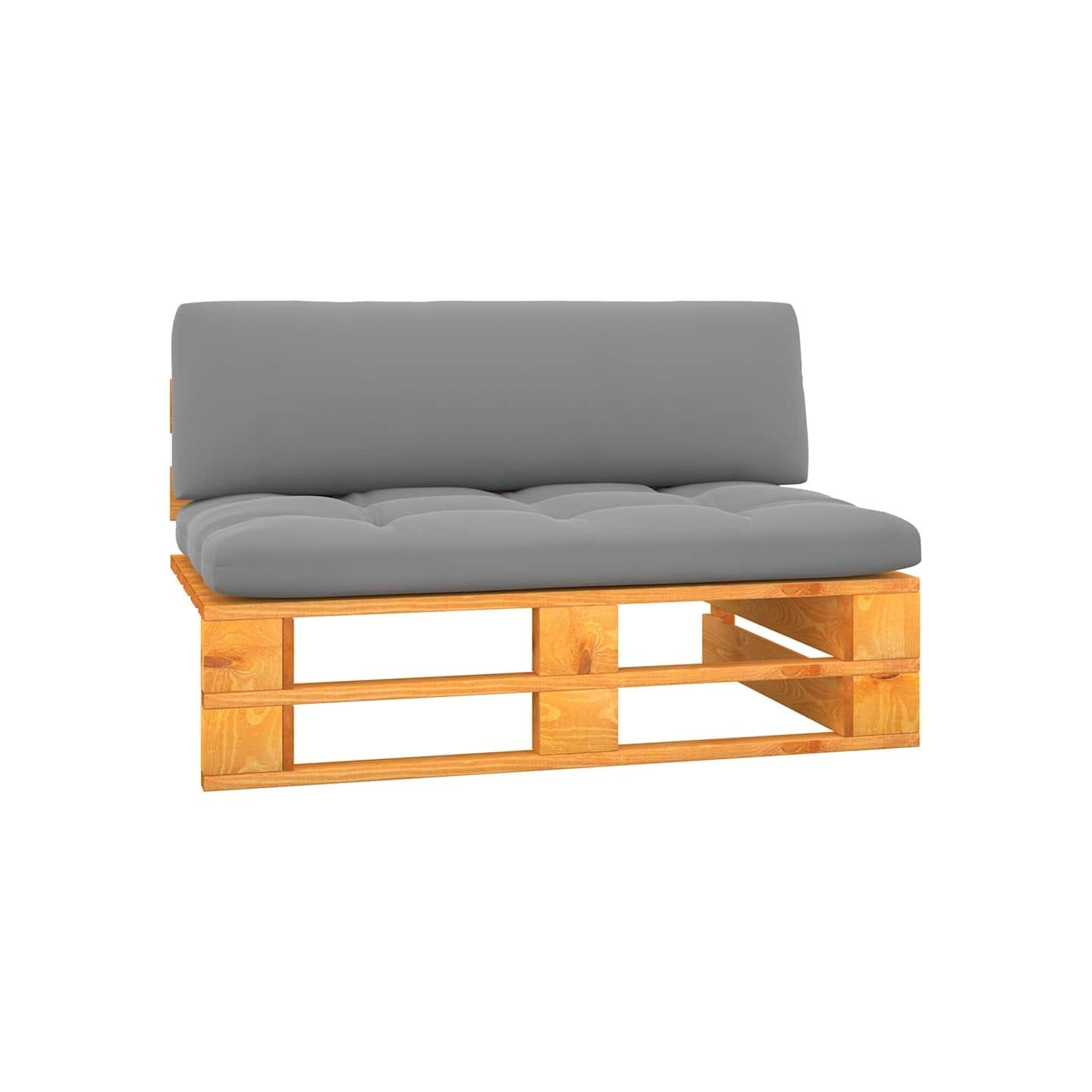Canapé central palette de jardin marron miel bois pin imprégné