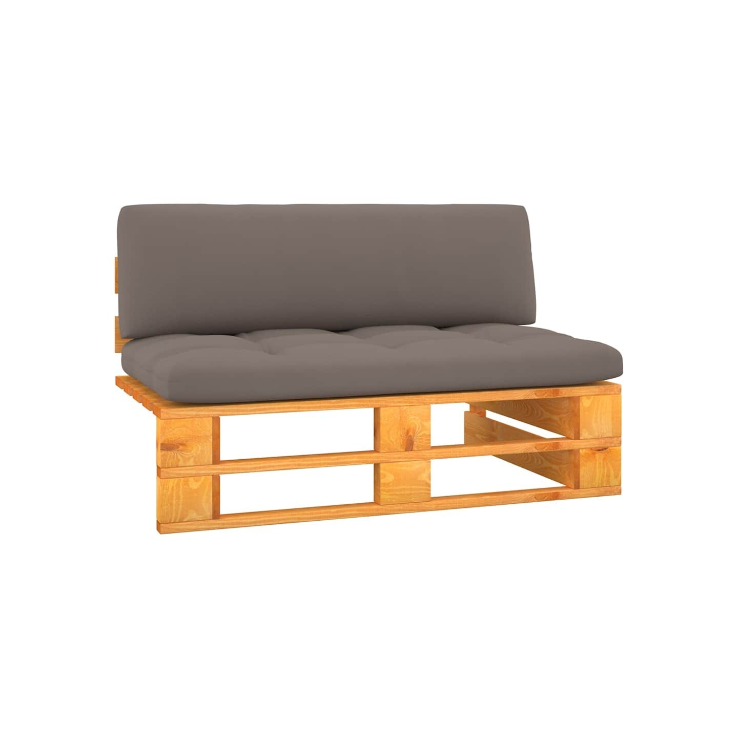 Canapé central palette de jardin marron miel bois pin imprégné