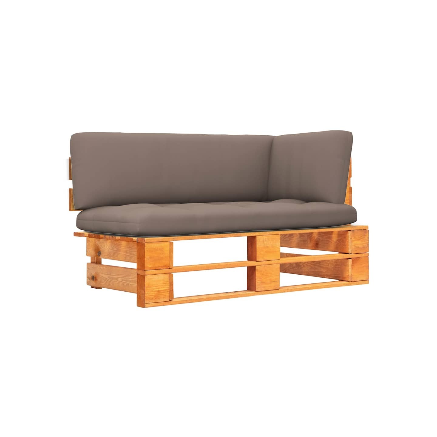 Canapé d'angle palette de jardin marron miel bois pin imprégné