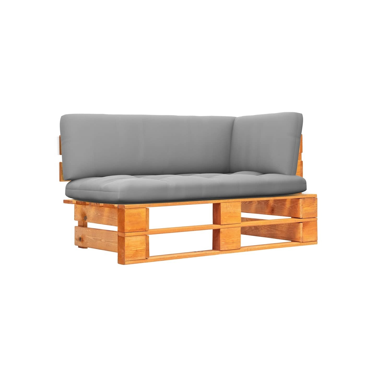 Canapé d'angle palette de jardin marron miel bois pin imprégné