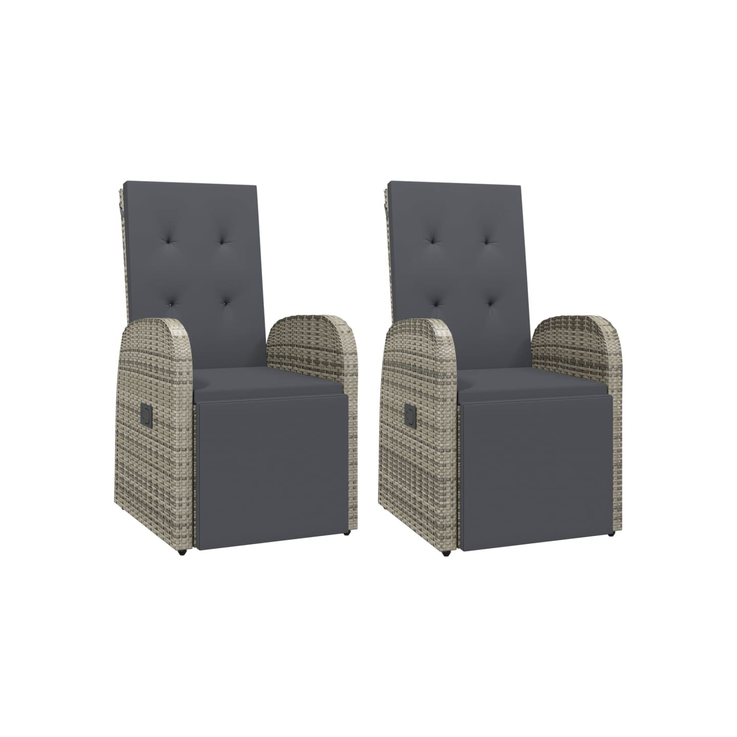 Chaises de jardin inclinables coussins lot de 2 Résine tressée