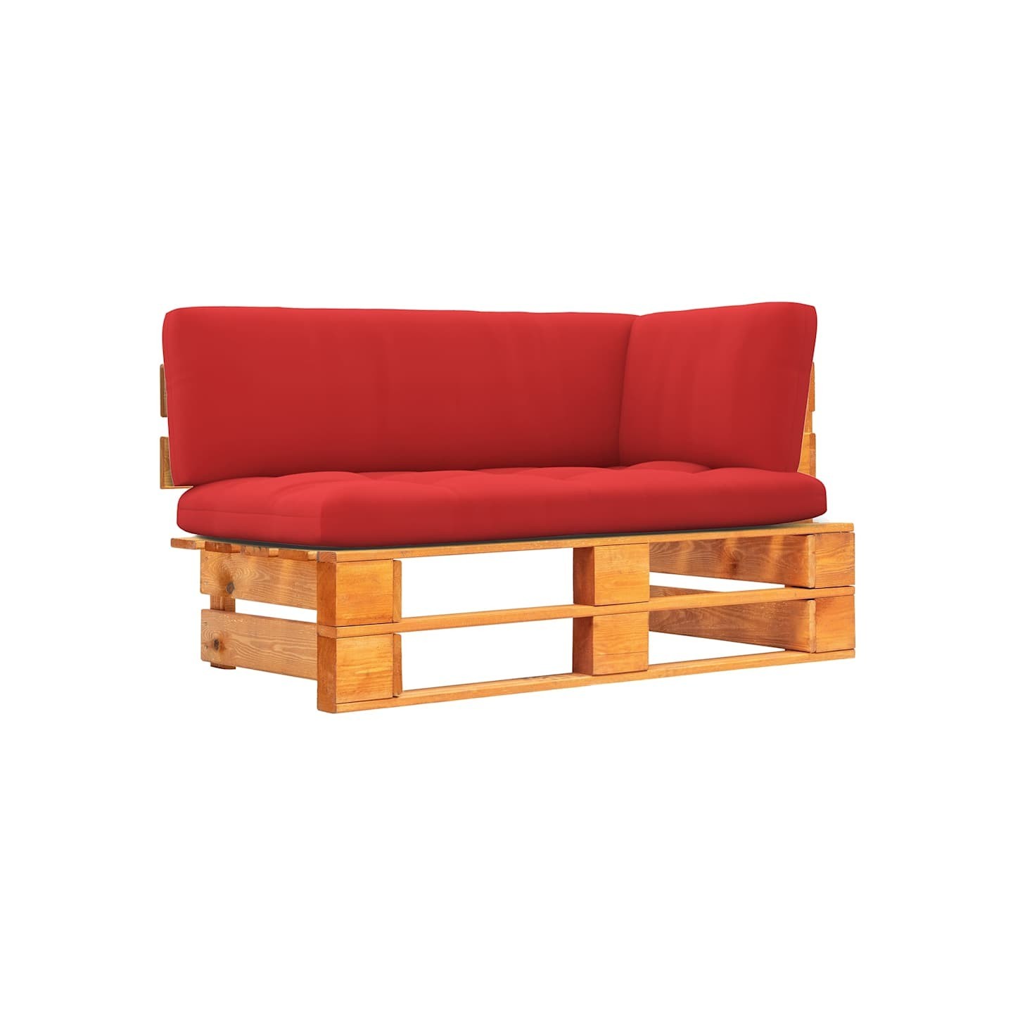 Canapé d'angle palette de jardin marron miel bois pin imprégné