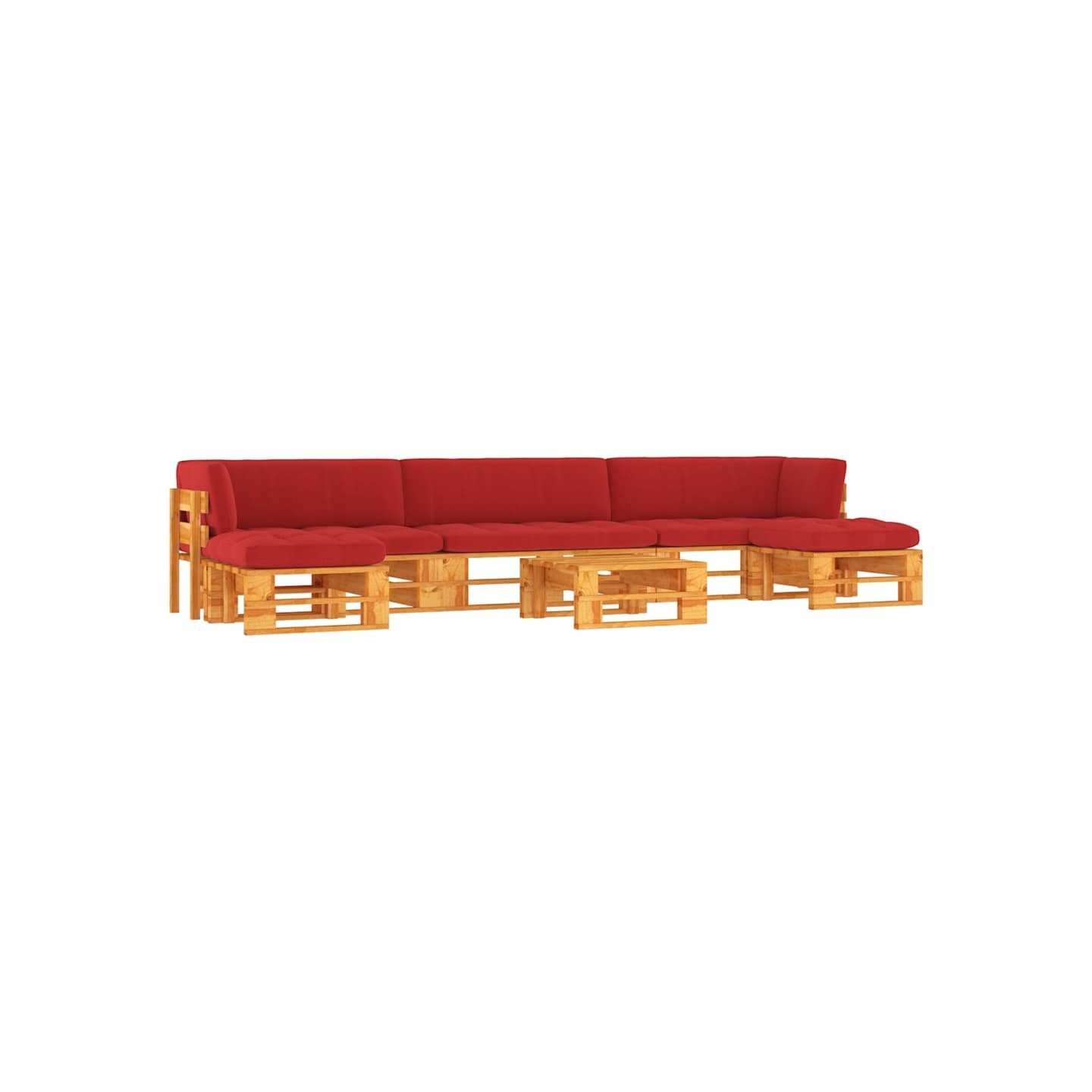 Salon de jardin palette 6 pcs Pin imprégné de marron miel