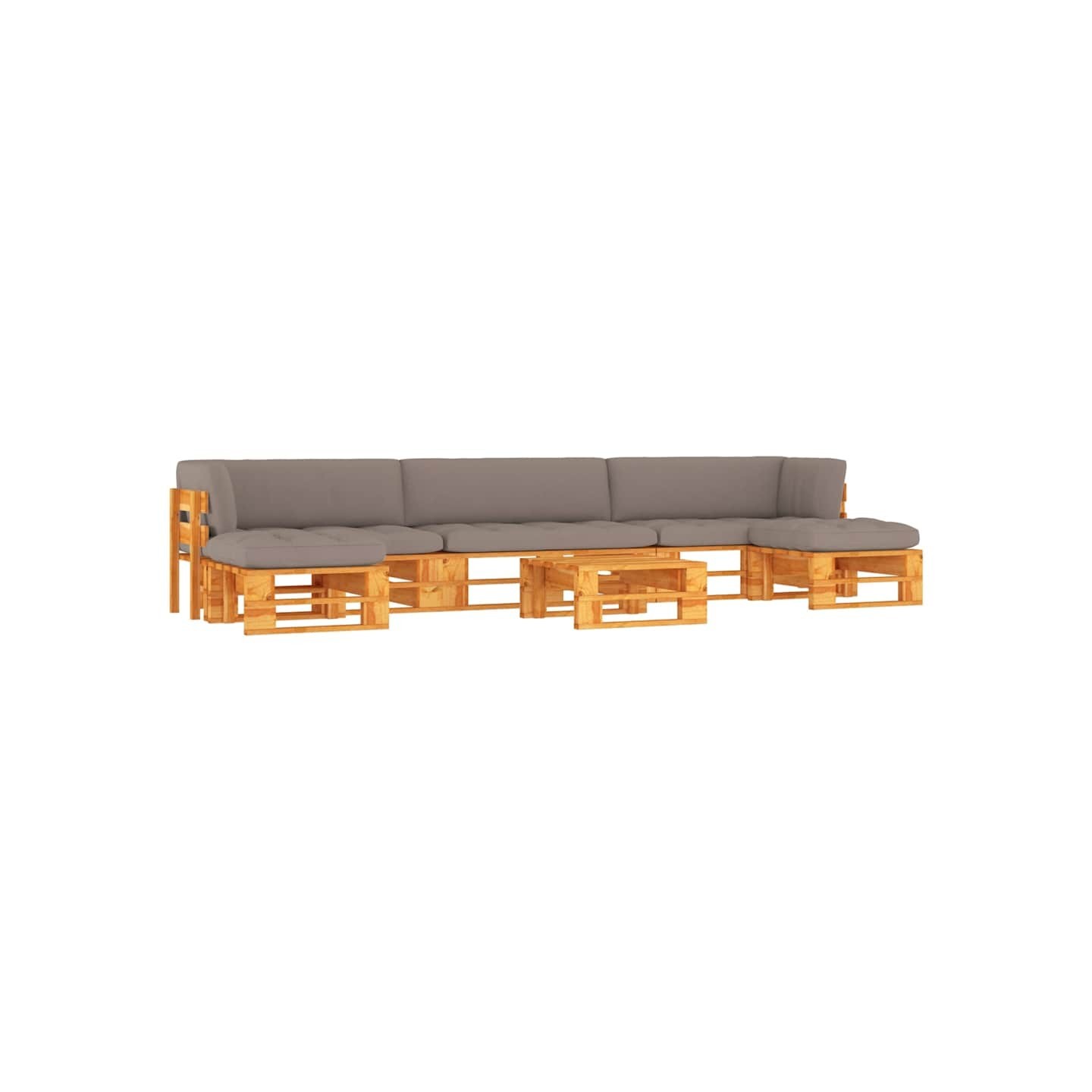 Salon de jardin palette 6 pcs Pin imprégné de marron miel
