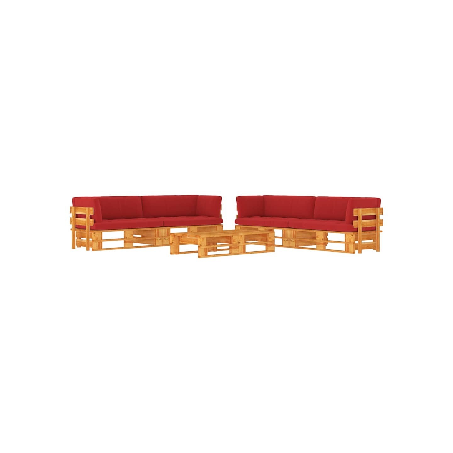 Salon de jardin palette 6 pcs Pin imprégné de marron miel