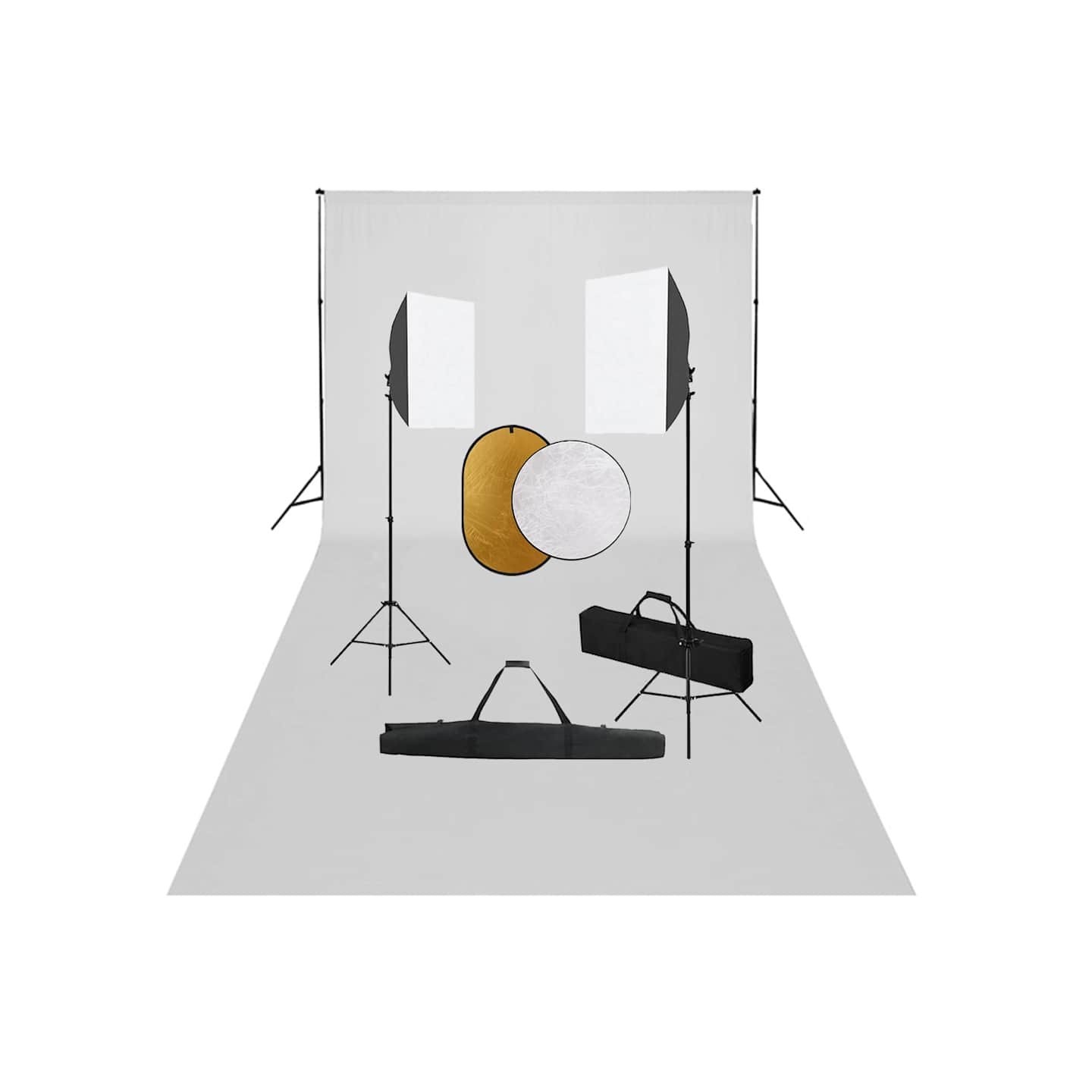 Kit de studio photo boîtes à lumière toile de fond réflecteur