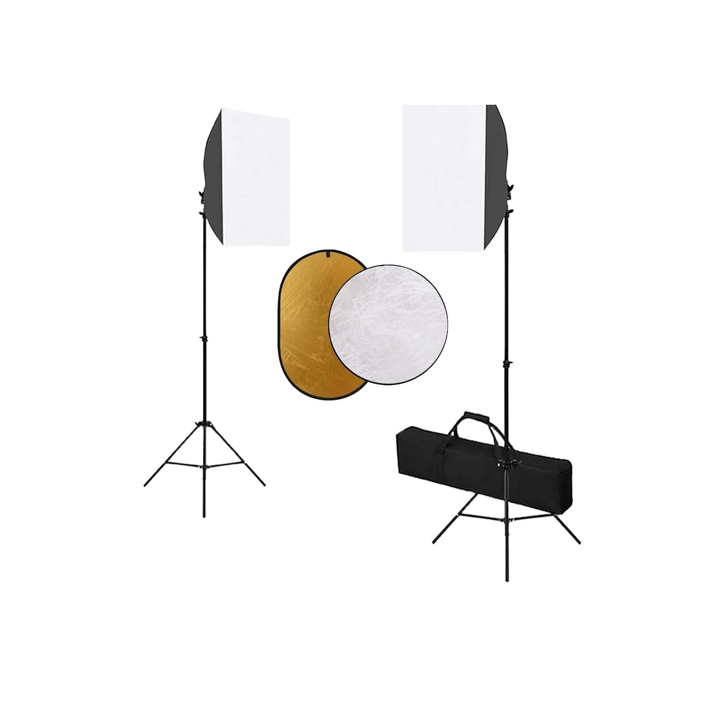 Kit de studio photo avec boîte à lumière et réflecteur