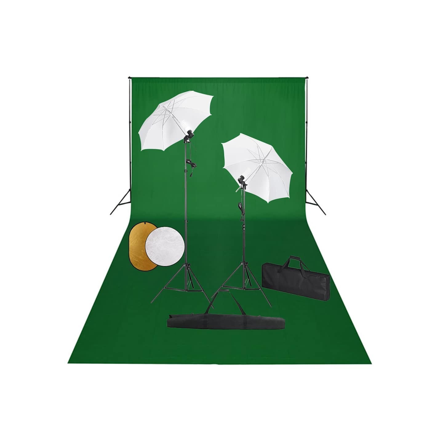 Kit de studio photo avec lampes toile de fond et réflecteur