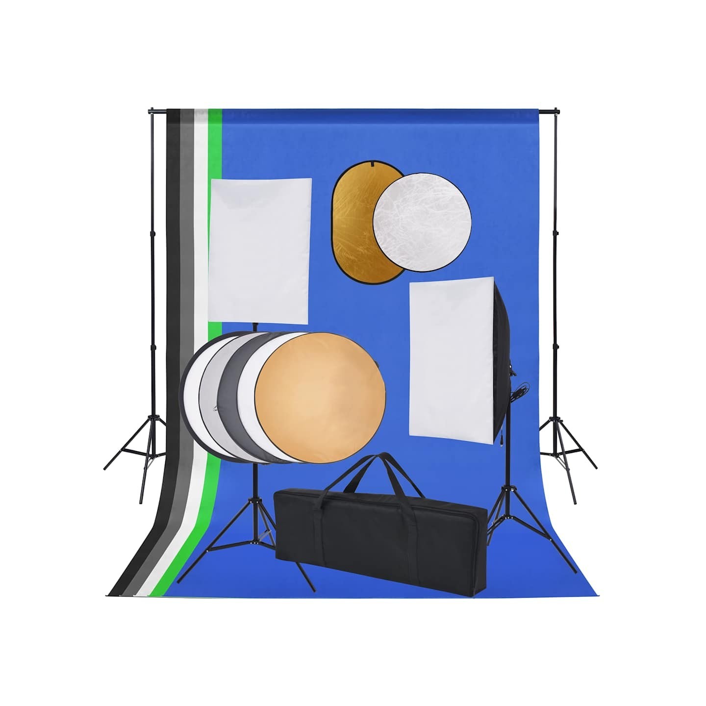 Kit de studio photo boîte à lumière toile de fond et réflecteur