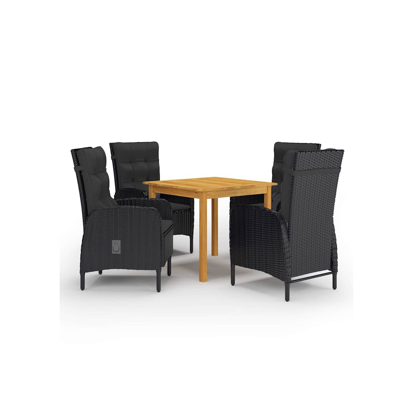 Ensemble à manger de jardin 5 pcs Noir