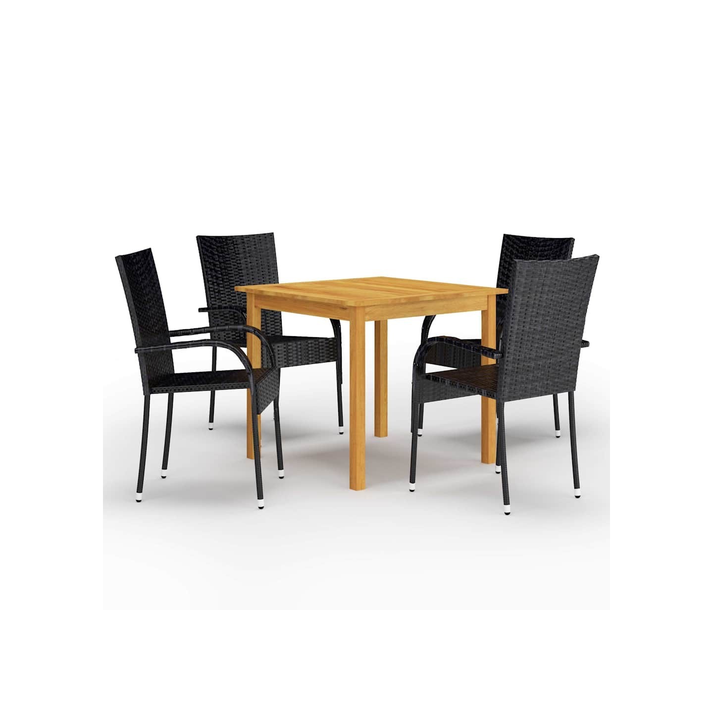 Ensemble à manger de jardin 5 pcs Noir