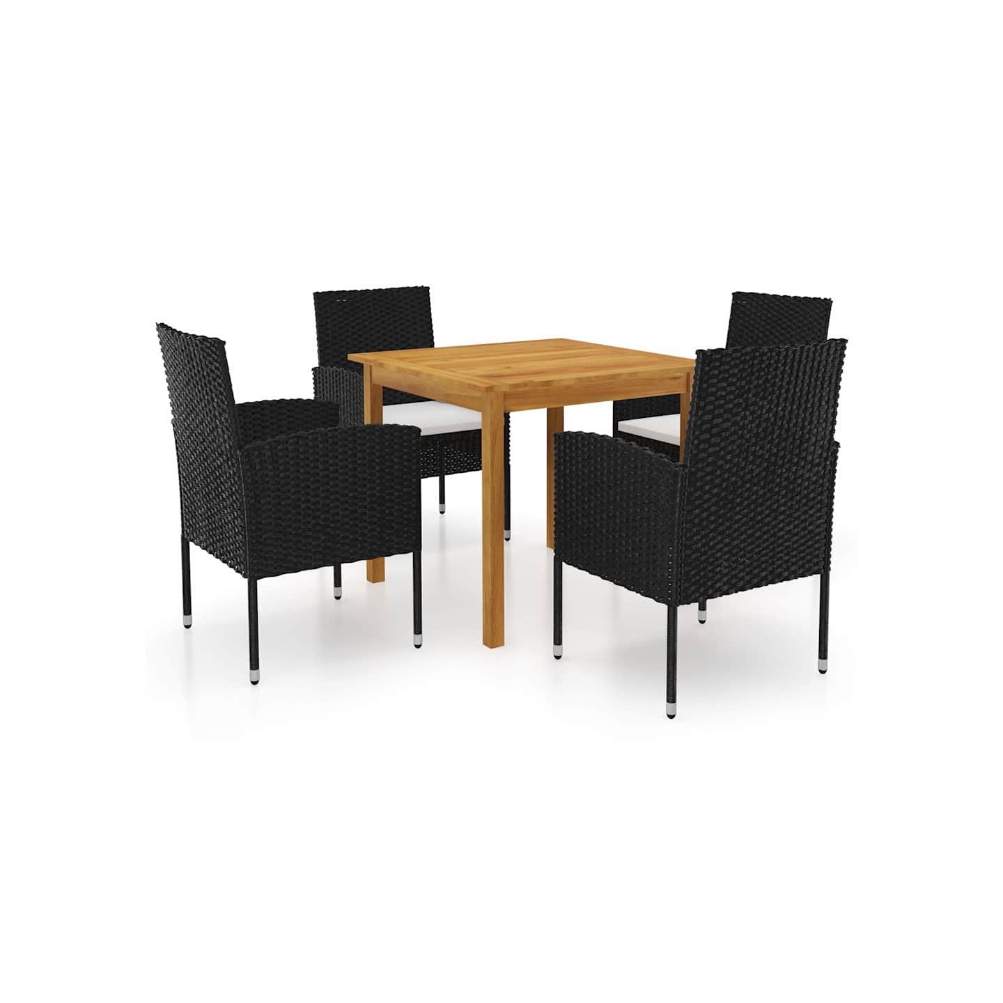 Ensemble à manger de jardin 5 pcs Noir