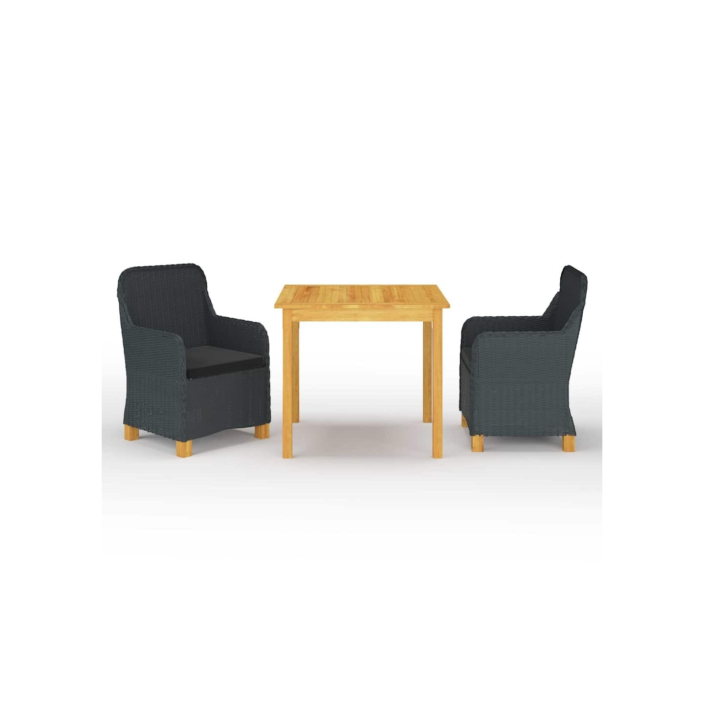 Ensemble à manger de jardin 3 pcs Gris foncé