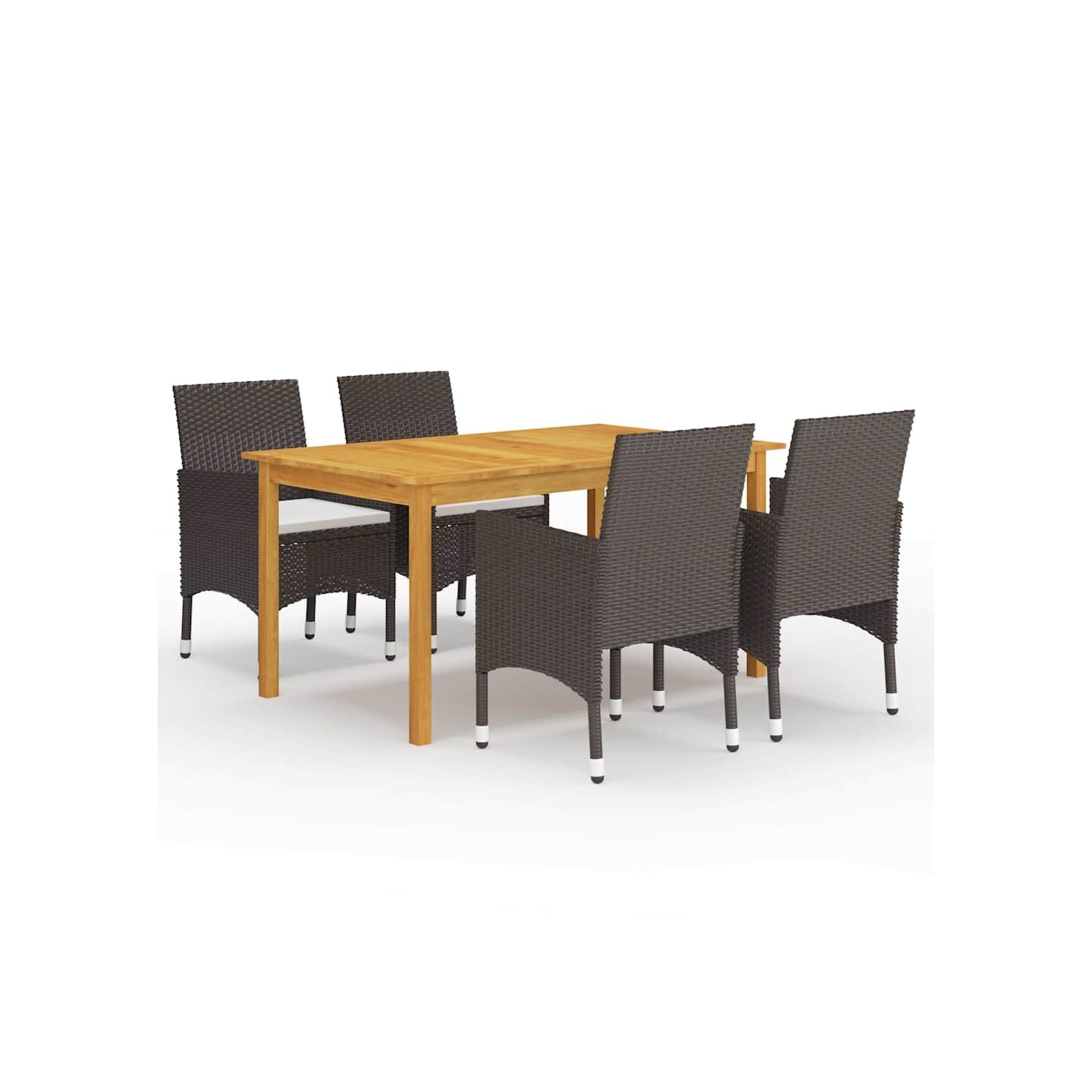 Ensemble à manger de jardin 5 pcs Marron