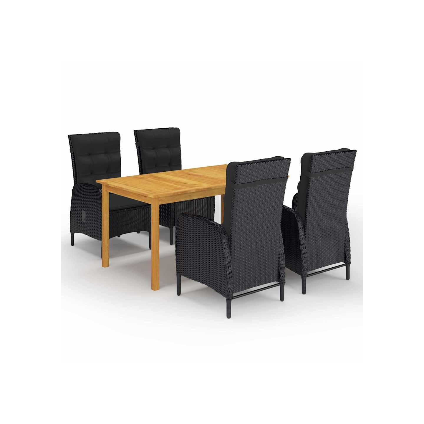 Ensemble à manger de jardin 5 pcs Noir