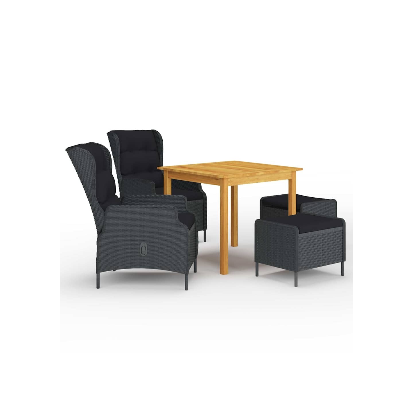 Ensemble à manger de jardin 5 pcs Gris foncé