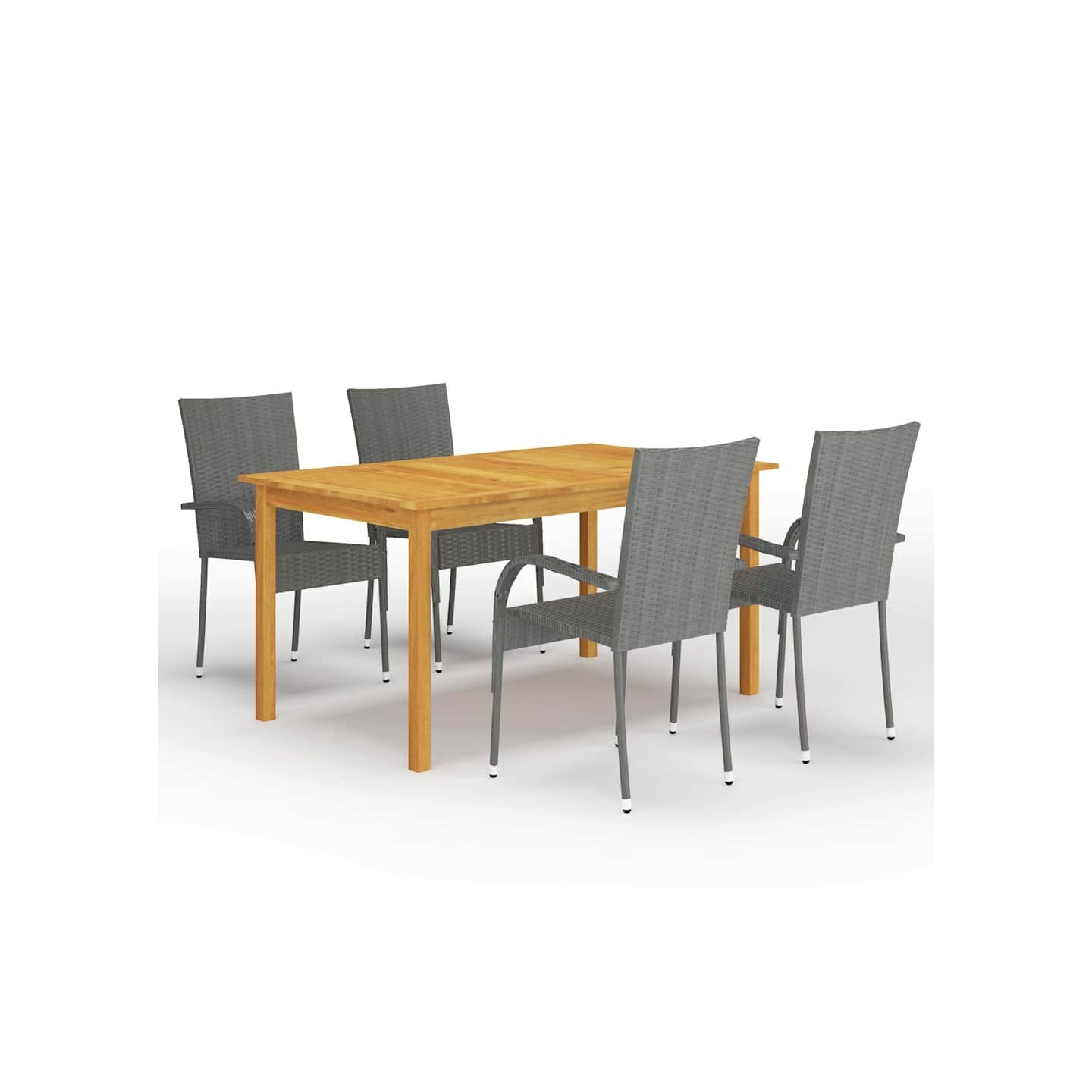 Ensemble à manger de jardin 5 pcs Gris