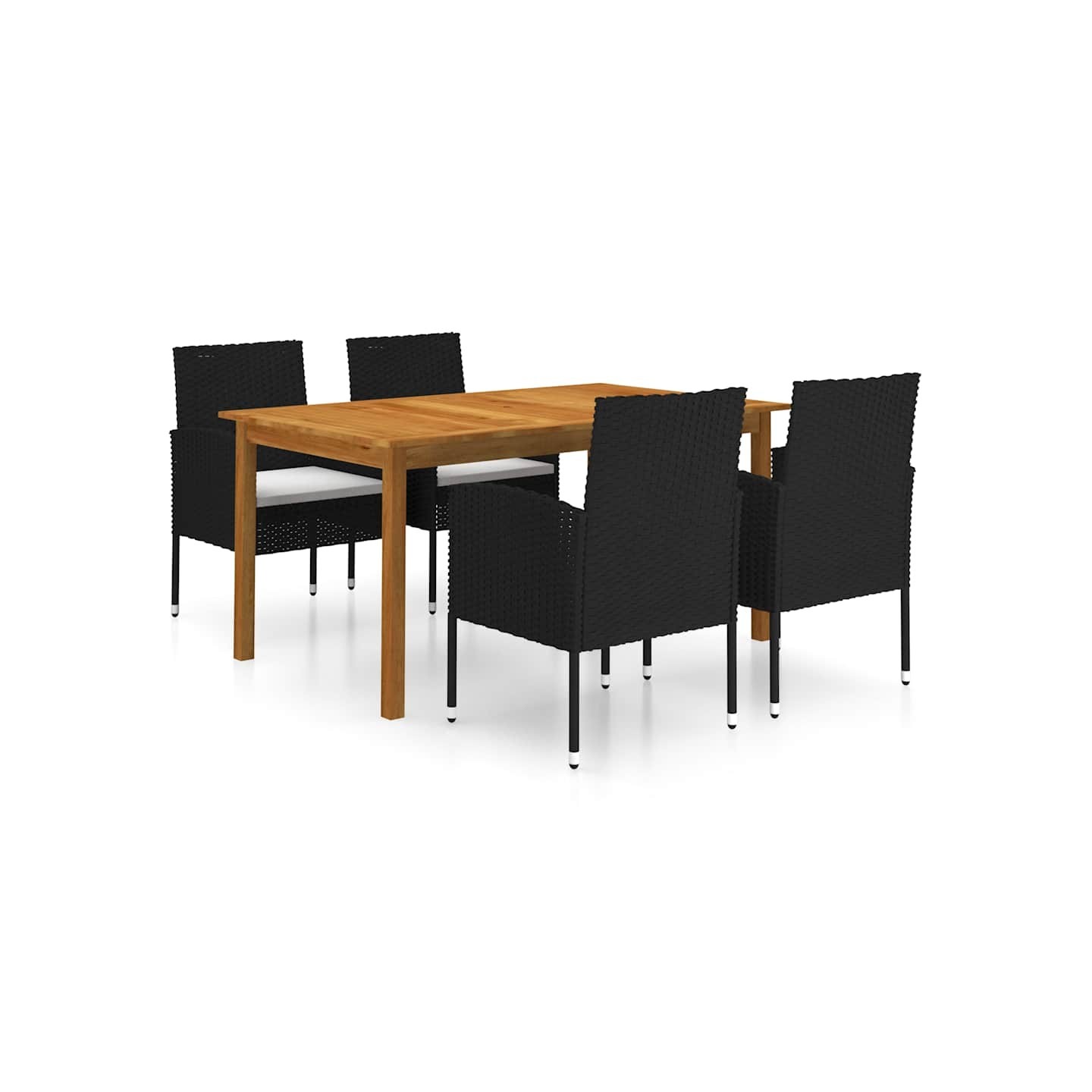 Ensemble à manger de jardin 5 pcs Noir