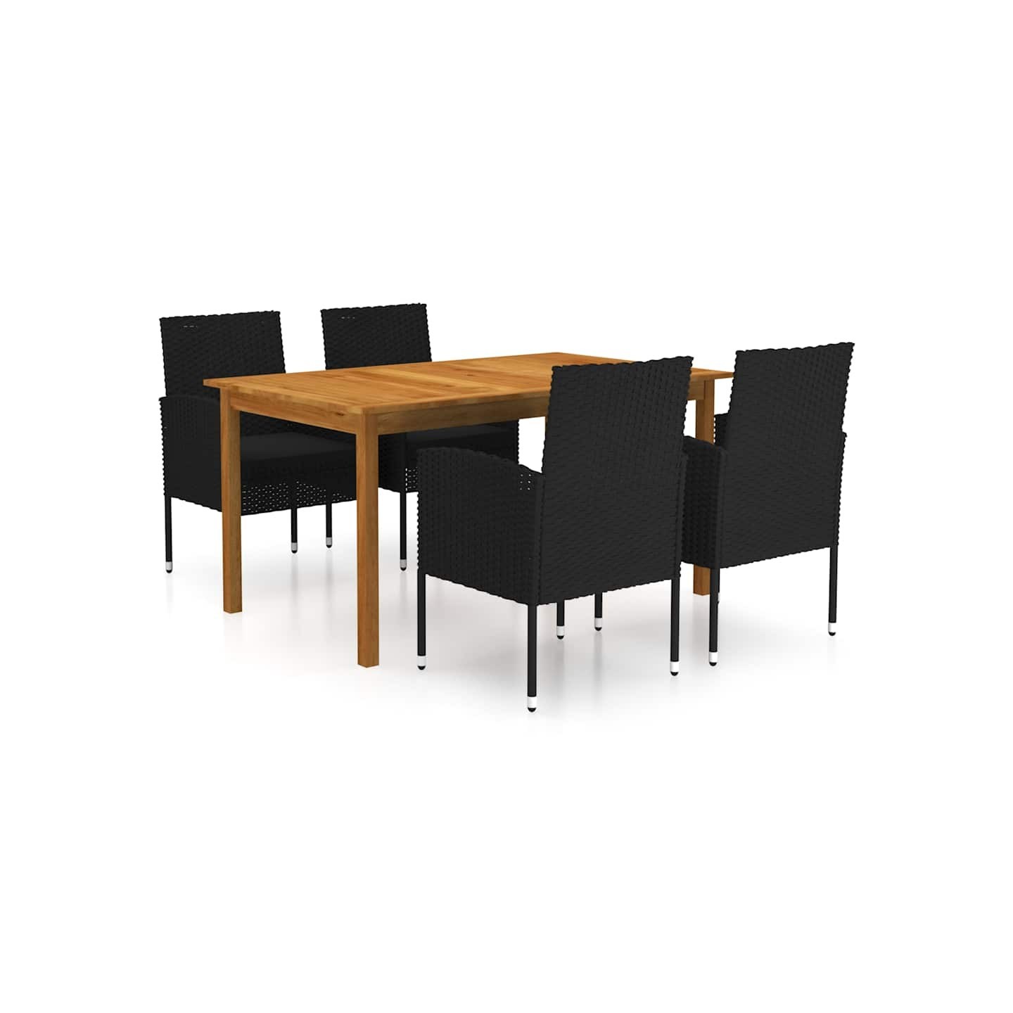 Ensemble à manger de jardin 5 pcs Noir