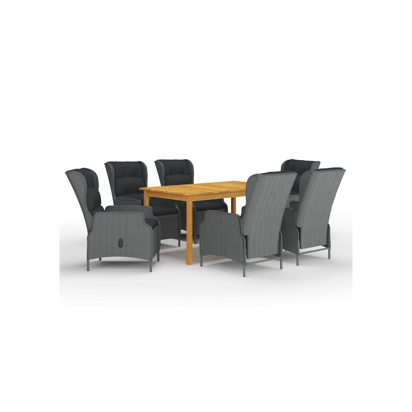 Ensemble à manger de jardin 7 pcs Gris clair