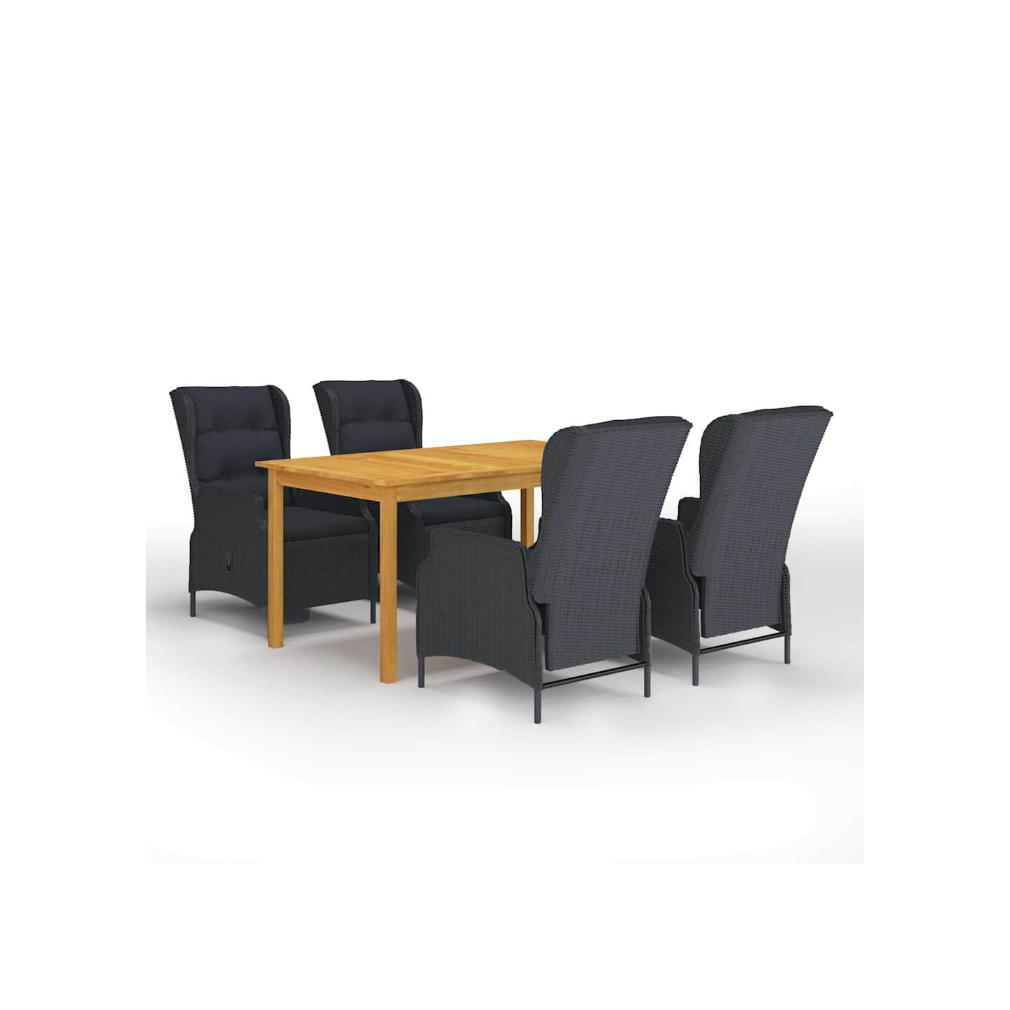 Ensemble à manger de jardin 5 pcs Gris foncé