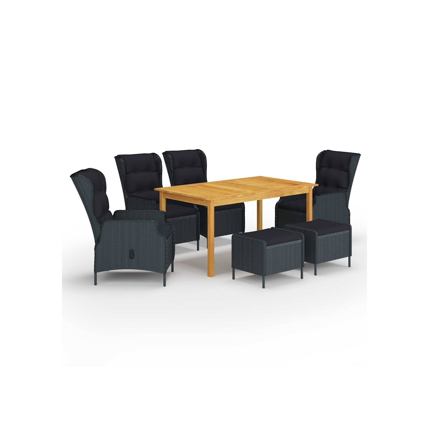 Ensemble à manger de jardin 7 pcs Gris foncé
