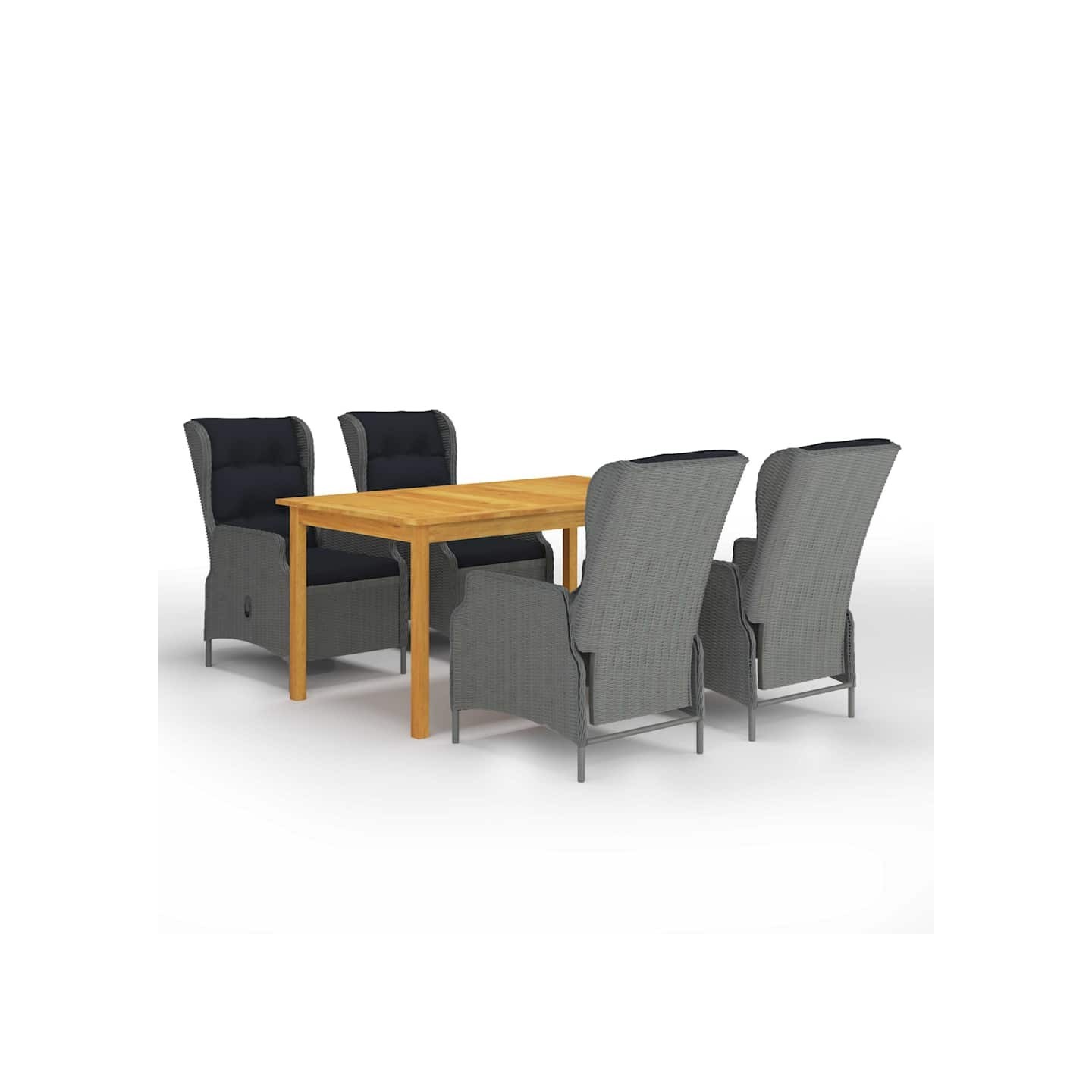 Ensemble à manger de jardin 5 pcs Gris clair