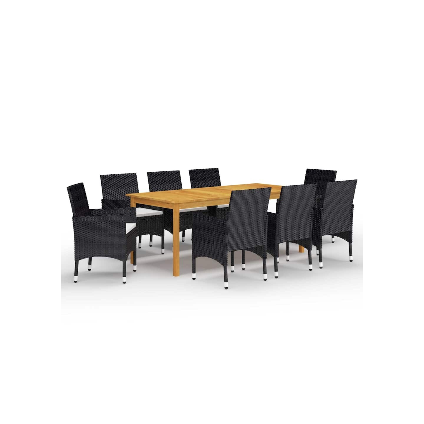 Ensemble à manger de jardin 9 pcs Noir