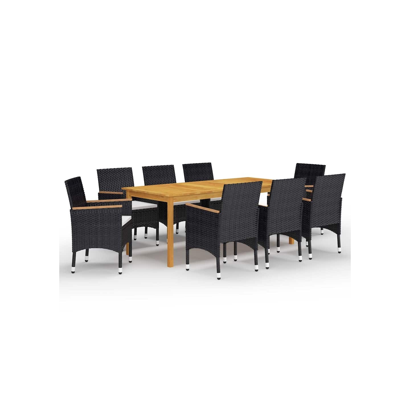 Ensemble à manger de jardin 9 pcs Noir
