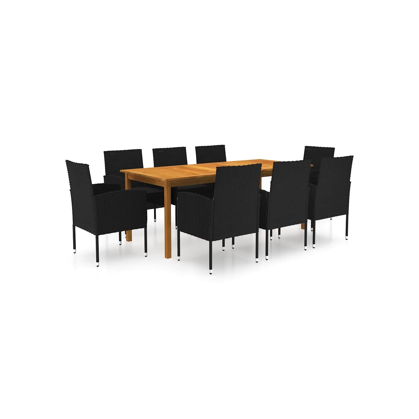 Ensemble à manger de jardin 9 pcs Noir