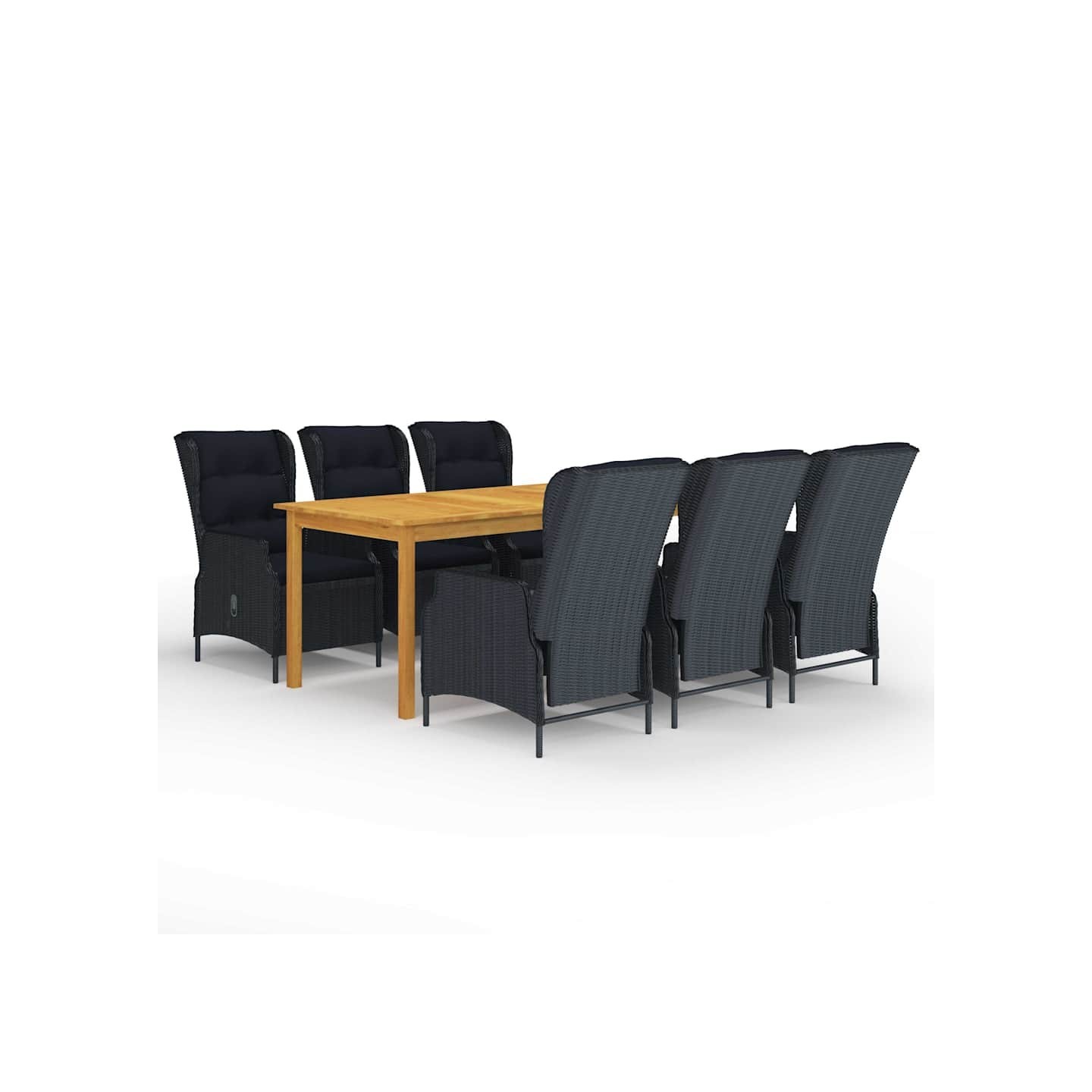 Ensemble à manger de jardin 7 pcs Gris foncé