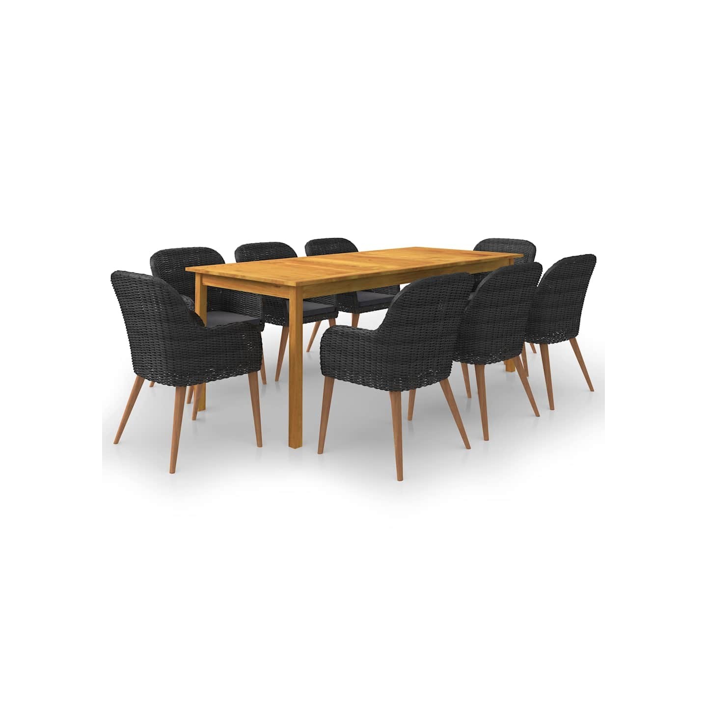 Ensemble à manger de jardin 9 pcs Noir