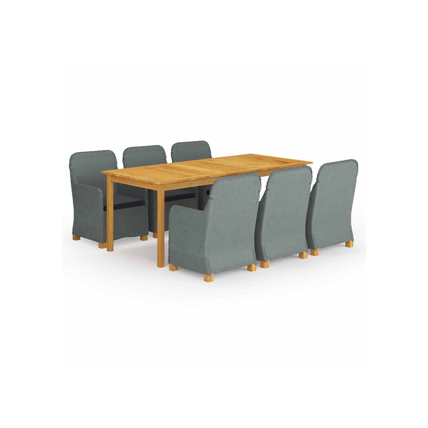 Ensemble à manger de jardin 9 pcs Gris clair