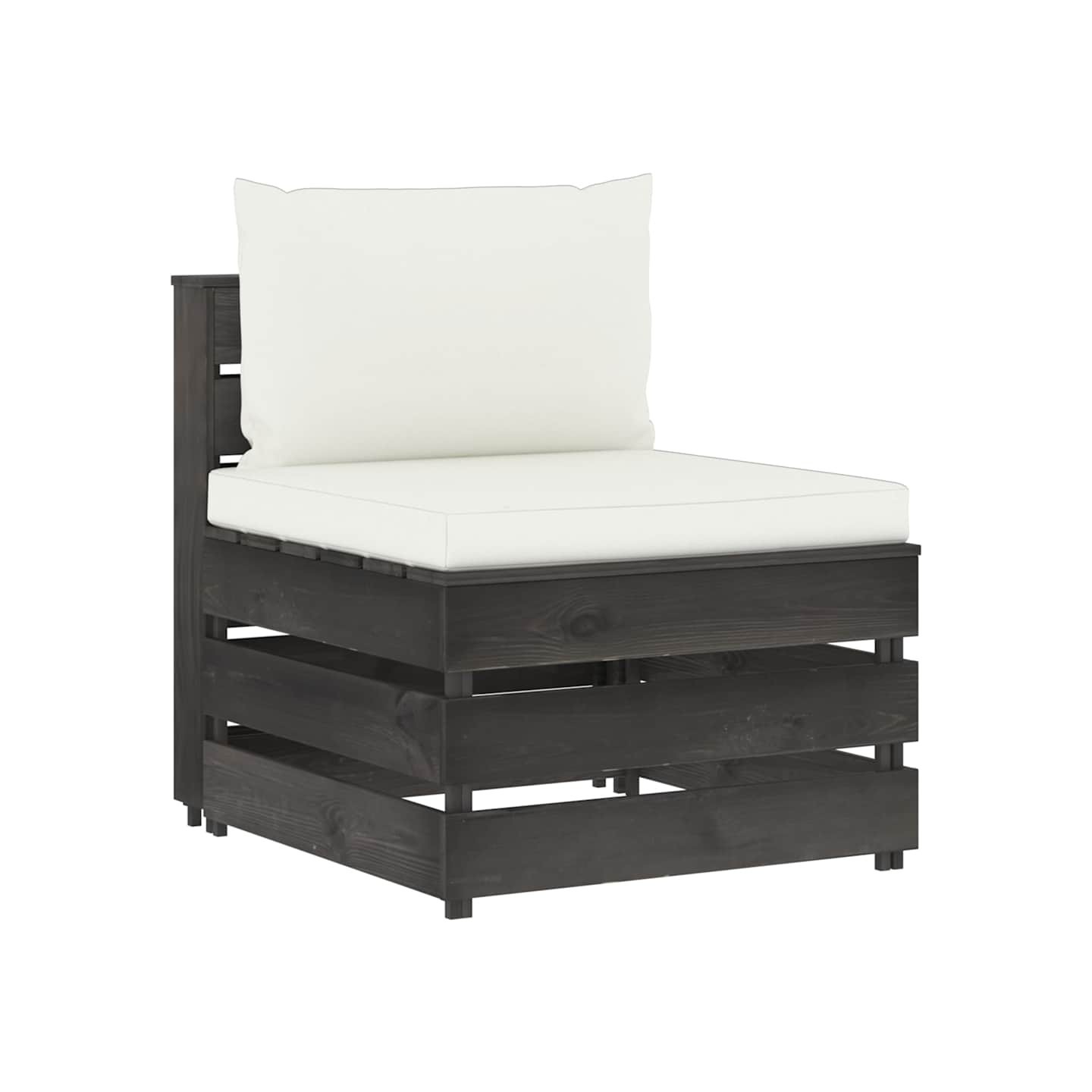 Canapé central sectionnel avec coussins Bois imprégné de gris